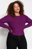Women's Style Plus Size Plum Bodycone Corded Knitted Blouse