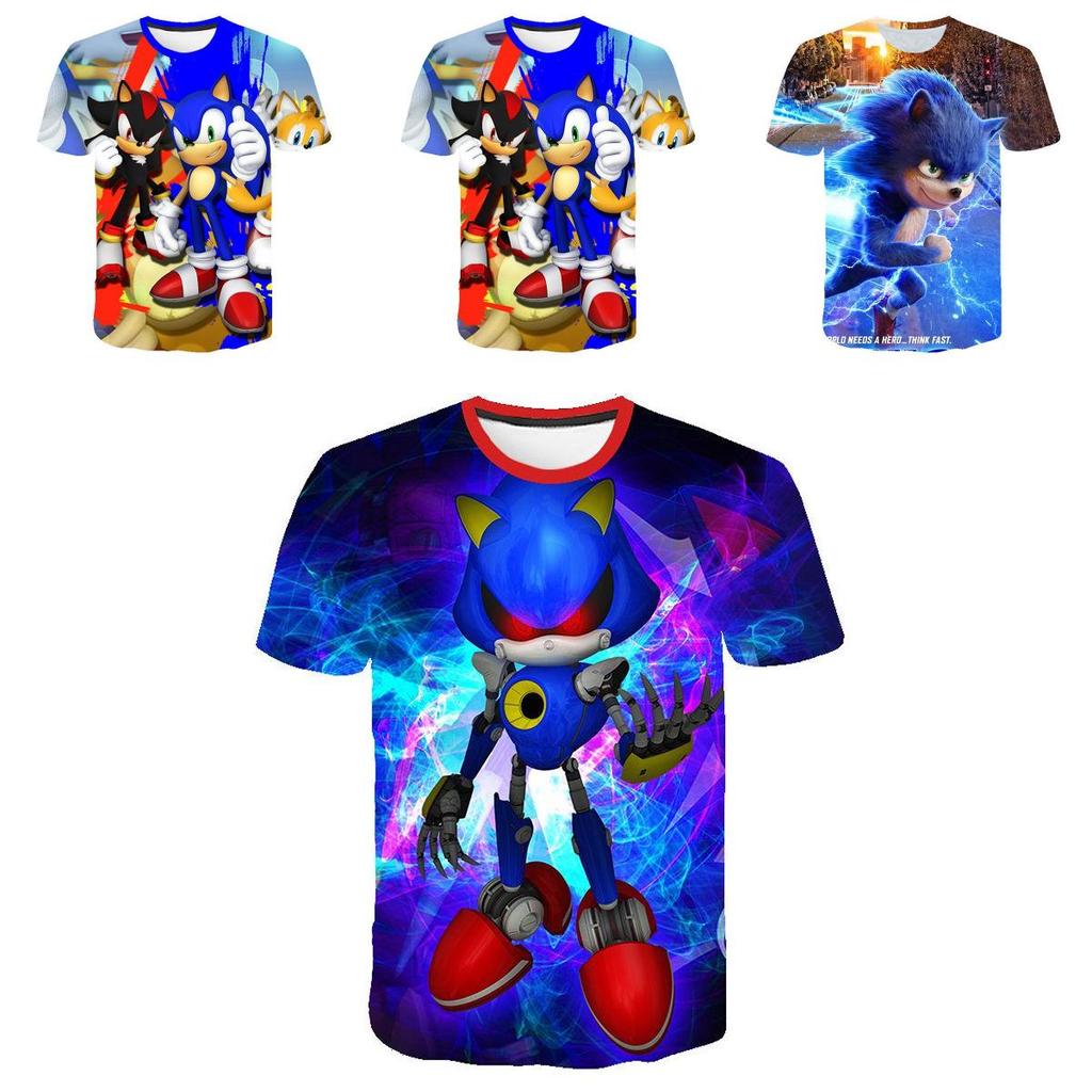 Stylish Sonic The Hedgehog Kids T-shirt With Colorful Cartoon Design For Boys And Girls