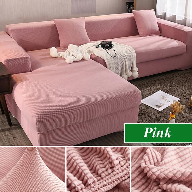 Чехол на диван для гостиной, толстый эластичный флисовый L-образный угловой чехол для дивана, шезлонг