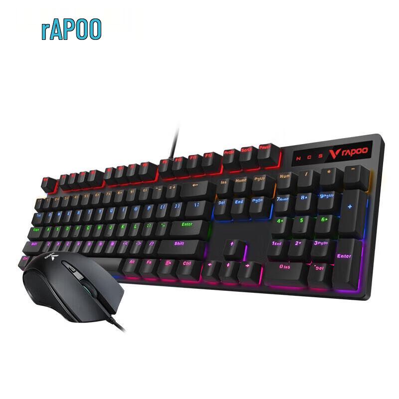 Rapoo V500PRO+V20S Wired Mechanical Keyboard & Mouse Combo