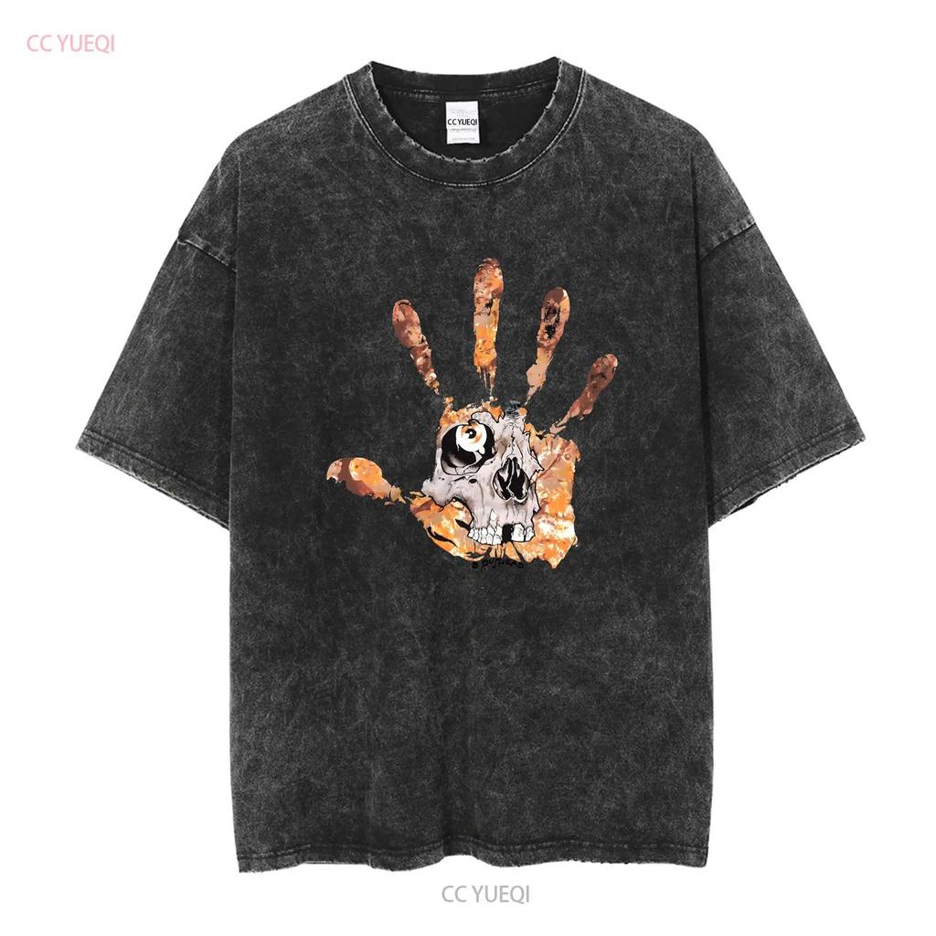 Винтажная футболка Y2K с отпечатком руки черепа Pushead S Скейт Панк Misfits Zorlac Металл винтажная Вареная Мягкая мужская Повседневная уличная одежда
