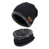 Thick Wool Hat Children Plus Velvet Baby Winter Warm Hat Scarf Two-piece