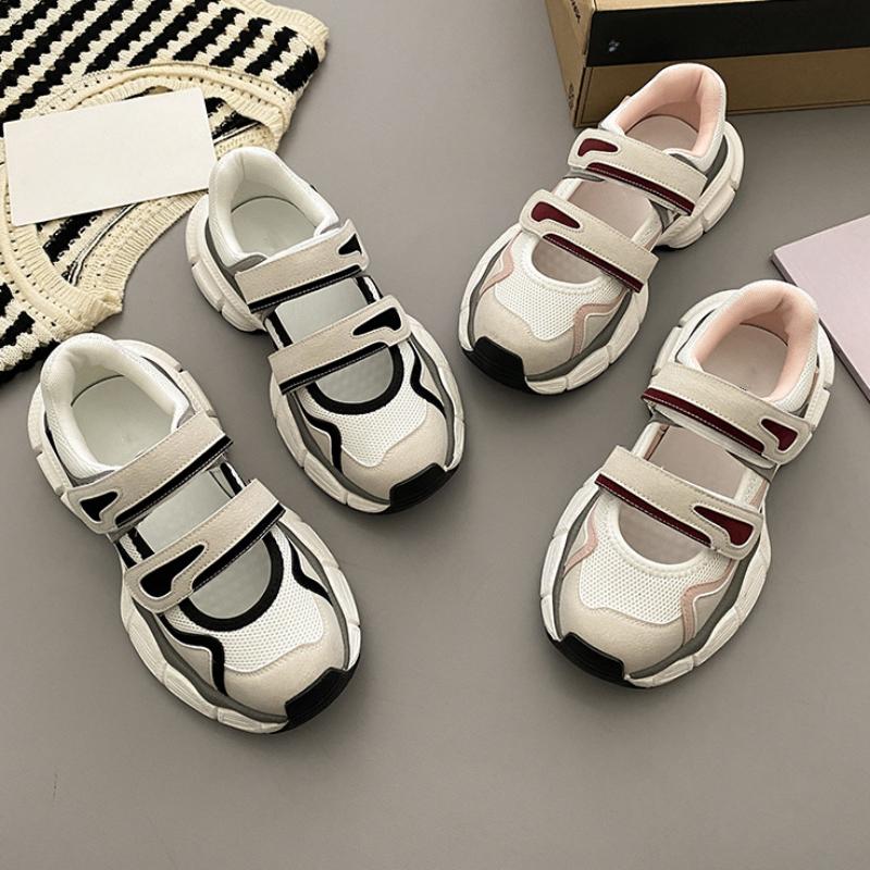 Повседневные кроссовки с выемками для женщин с толстой подошвой 2024 года, новые простые универсальные удобные туфли для женщин на лето