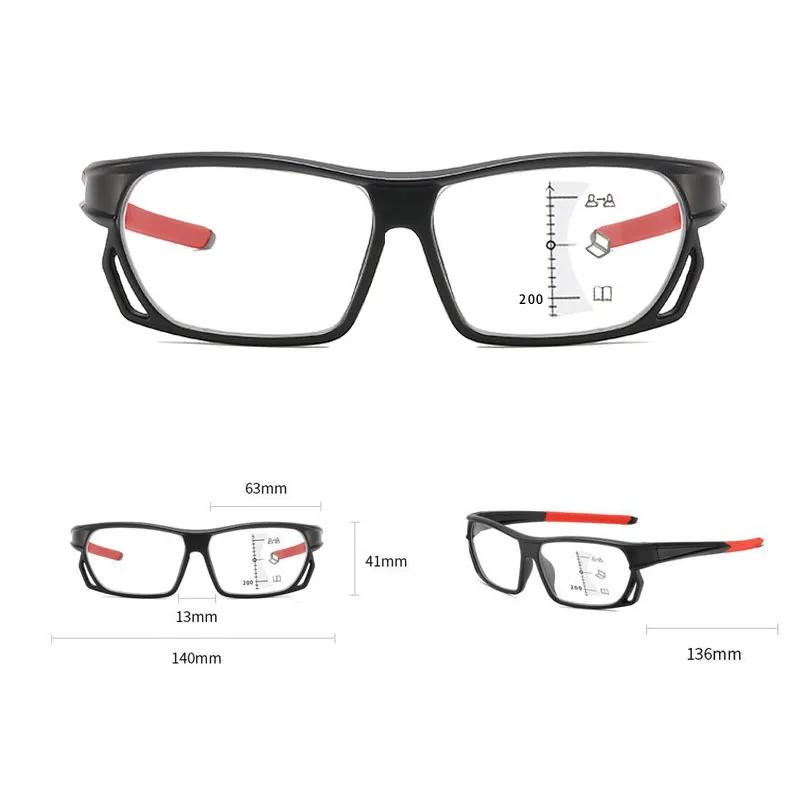Sports Photochromic Multifocal Reading Glasses Blue Light Protection Glasses for Far and Near Distances HD Presbyopia Glasses