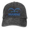 One Piece Marines Flag Accessories Unisex Baseball Cap Navy Marine Anime Distressed Cotton Hats Cap Vintage