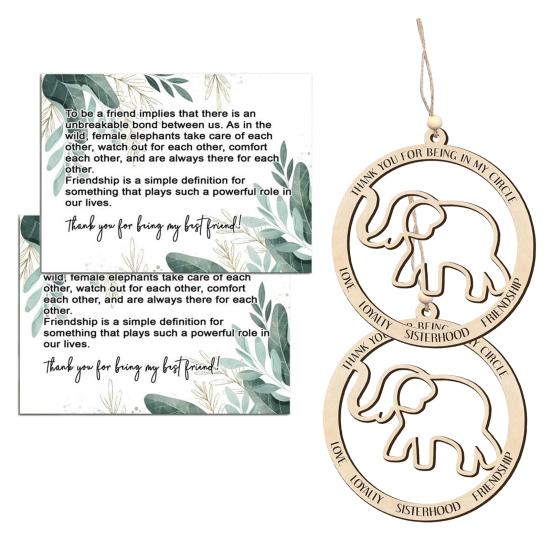 Подвеска в виде слона Yousheng Friendship, подвесное украшение в виде слона из дерева, символ дружбы, украшение в виде слона, подарок для лучших друзей