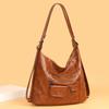 Crossbody Shoulder Bag Women's New Large Capacity Mature Retro Multi-pocket Fashion Soft Leather Mother Bag