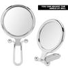 5X Magnifying Folding Adjustable Cosmetic Mirror Double Sided Makeup Mirror (Silver)