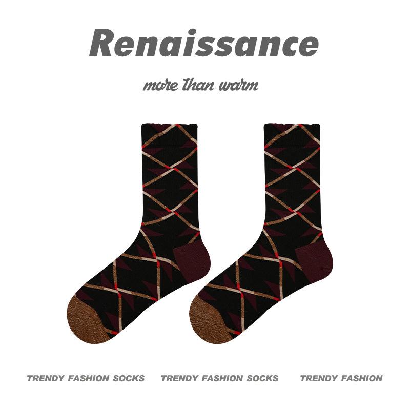 Женские носки Renaissance Polka Dot Combed Cotton Mid-Socks — дышащие, впитывающие пот, модные, облегающие, для студентов