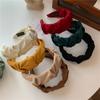Korean Hair Accessories Solid Color Cotton Crumpled Women's Head Hoop Wide Bezel Makeup Hairbands for Ladies Headwear