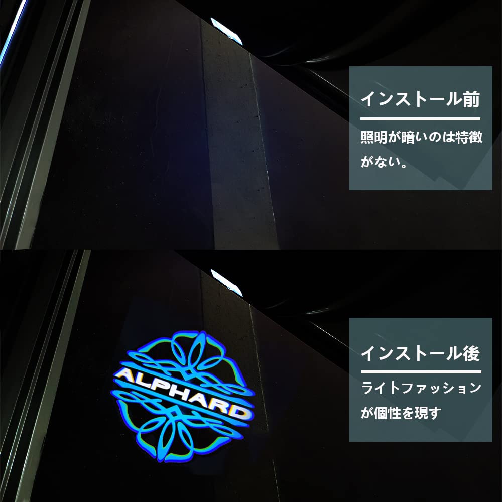 uuakarin Alphard Courtesy Light, Door Welcome Light, Courtesy Lamp, LED Logo Projection, 20 Series