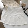Fashion Pleated Skirt Women Y2k Harajuku White Pencil Skirt Uniforms Safety Pants Summer Solid Color Casual Mini Kawaii Skirt