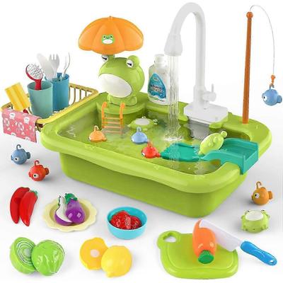 Игровая раковина с проточной водой, Игрушечная раковина, Кухонные аксессуары для детей, Игрушки с едой и водой для ролевых игр, для мальчиков и девочек 3 4 5 6 7 лет (Стандартная версия)