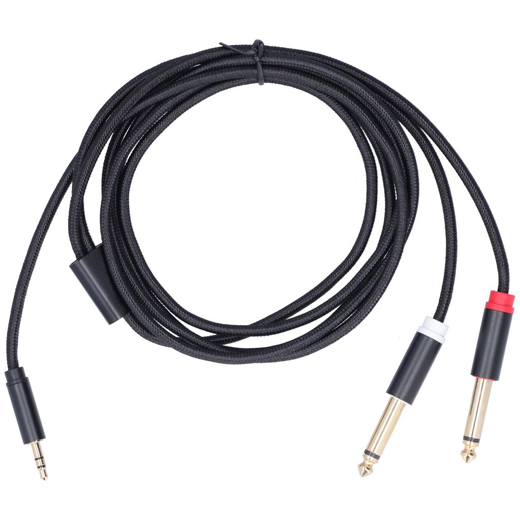 3683 Adapter Cable Cotton Woven Mesh 3.5mm Male To Dual 6.35mm O Tuning Speaker Adapter