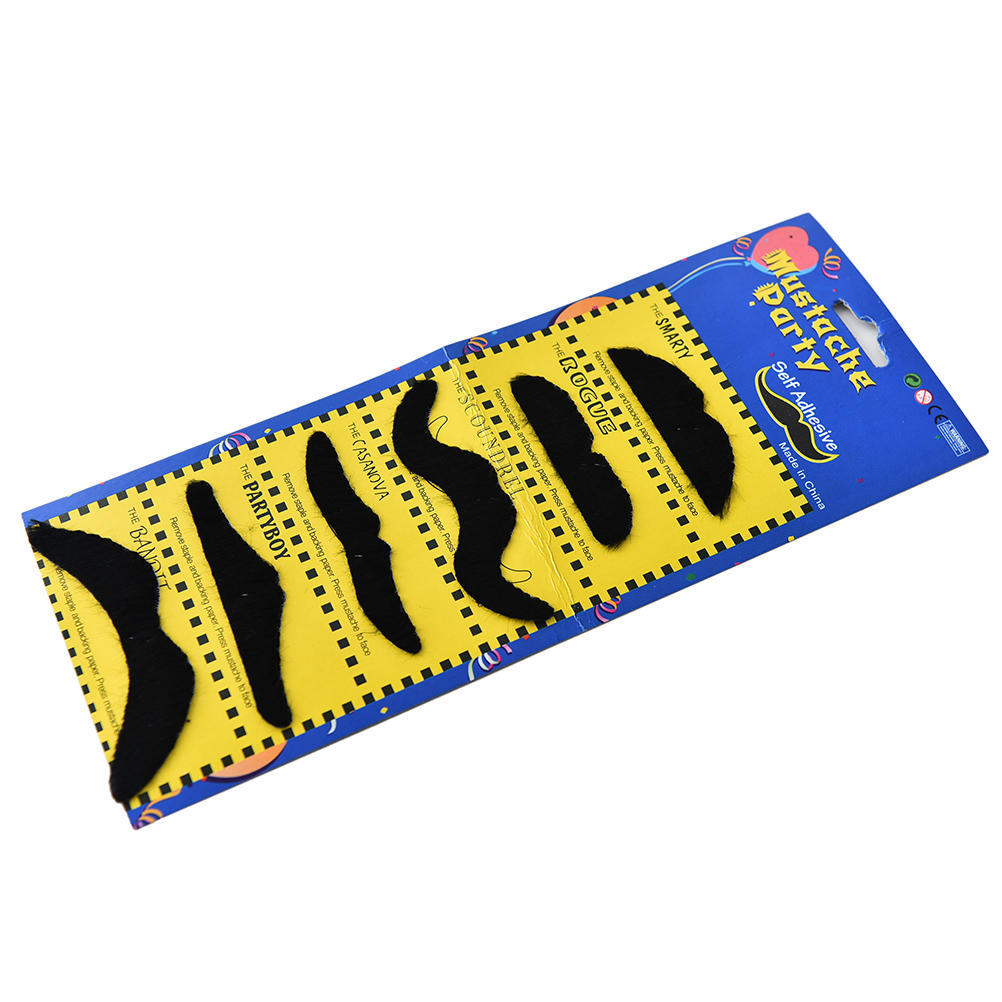 6 шт./лот костюм для вечеринки на Хэллоуин поддельные усы смешная поддельная борода усы