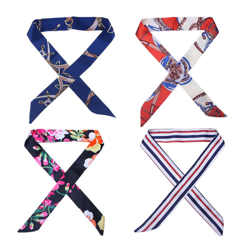 Fashion Silk Scarf Women Ribbon Tied Twilly Decoration Scarf Bag Handle Long Soft Scarf Scarves Unique