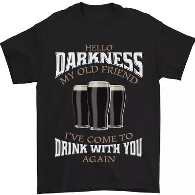 Привет, Тьма, мой старый друг, смешная мужская футболка Guiness, 100% хлопок
