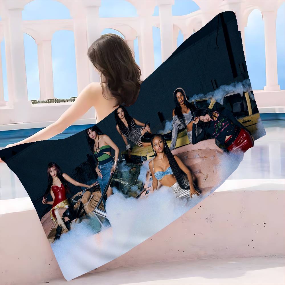 Kpop Band K-Katseyes Microfiber Blanket Quick Drying Beach Towels Oversized Printing Super Absorbent Pool Towel Blanket