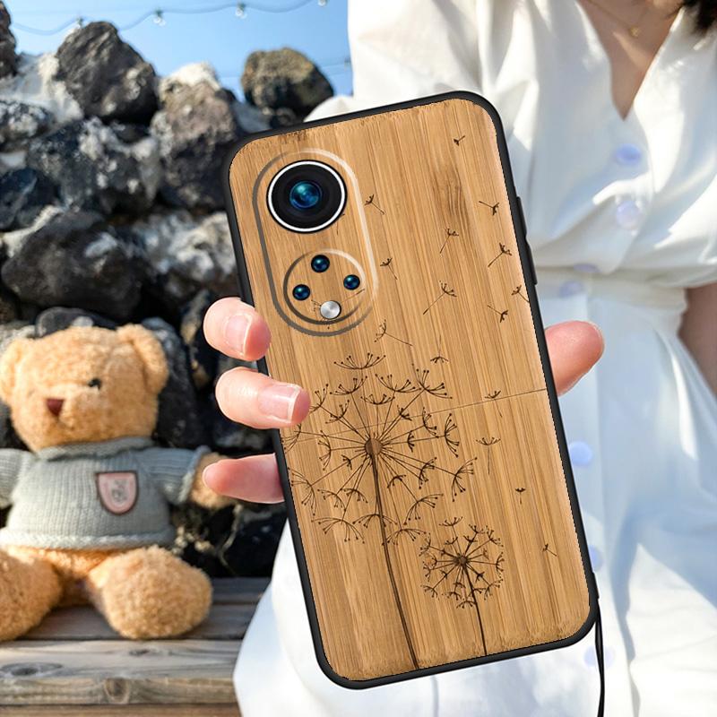 Чехол с рисунком из натурального бамбука и дерева для Honor X9b X8b X8 X9 X6a X7a X8a X9a Honor Magic 6 5 Pro 50 70 90 Lite, задняя крышка