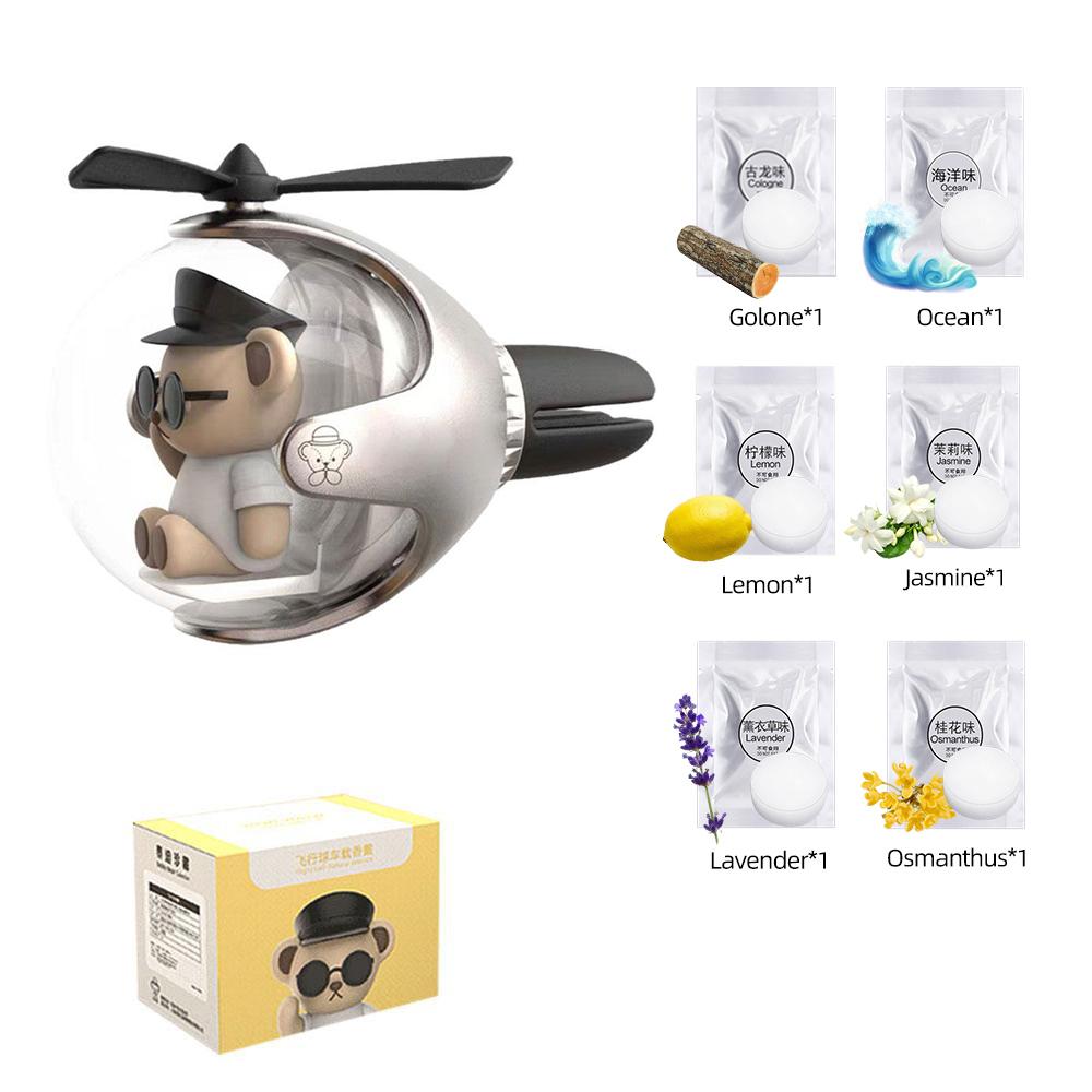 Автомобильный освежитель воздуха Bear Pilot, автоаксессуары, интерьерный диффузор для духов, вращающийся пропеллер, магнитный ароматизатор