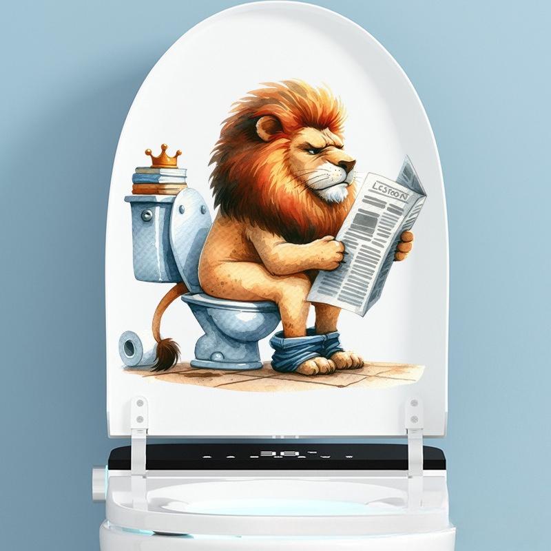 1 шт. Забавные наклейки на сиденье унитаза из ПВХ с животными Обезьяна Зебра Жираф Декали Водонепроницаемый Декор для стен ванной комнаты и двери Креативные съемные наклейки