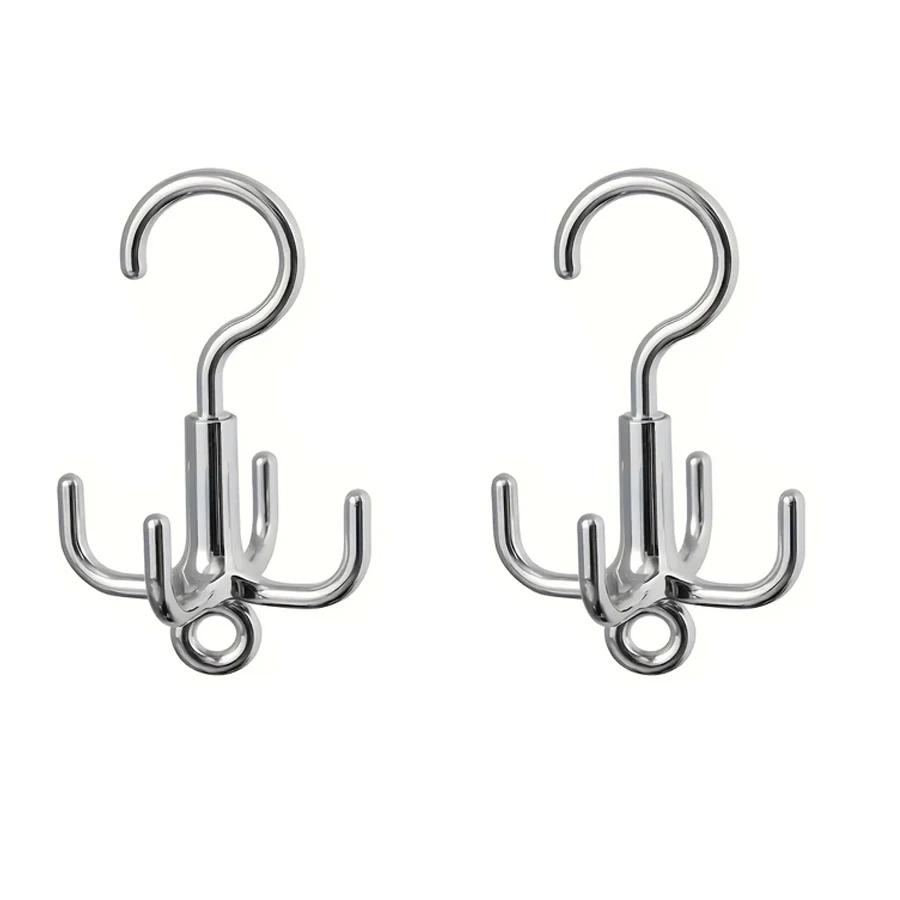 1/2 шт. Многофункциональный вращающийся крючок для одежды с 4 зажимами, вращающаяся вешалка для пальто без сверления, органайзер для ремней, стойка для хранения шарфов, шкаф