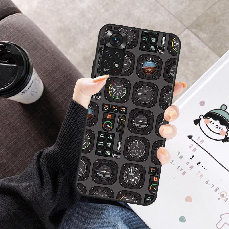 Aviation Helicopter Cockpit Instrument Case For Xiaomi Redmi Note 11 10 9 8 12 Pro 10S 11S 12S Cover For Redmi 10 10A 9C 10C 12C