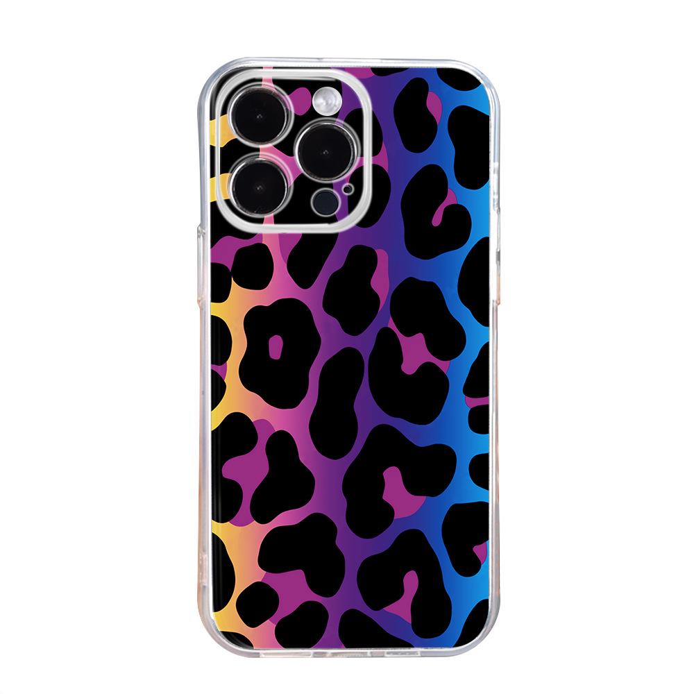 Леопардовый принт Красочный всеобъемлющий мягкий чехол для объектива для Apple iPhone 15 - защитный чехол от падения