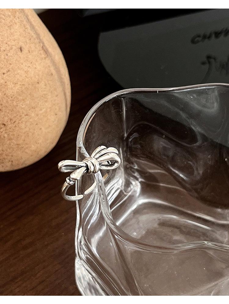 Кольцо из стерлингового серебра 925 пробы Yinruitai с бантом - Осенне-зимняя ретро корейская женская мода.