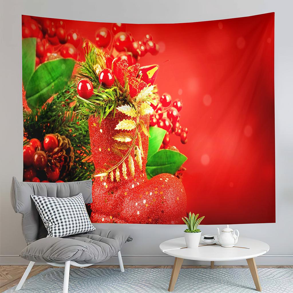 Рождественский гобелен Санта и олени доставляют подарки гобелен для дома, гостиной, спальни, общежития, настенное декоративное одеяло