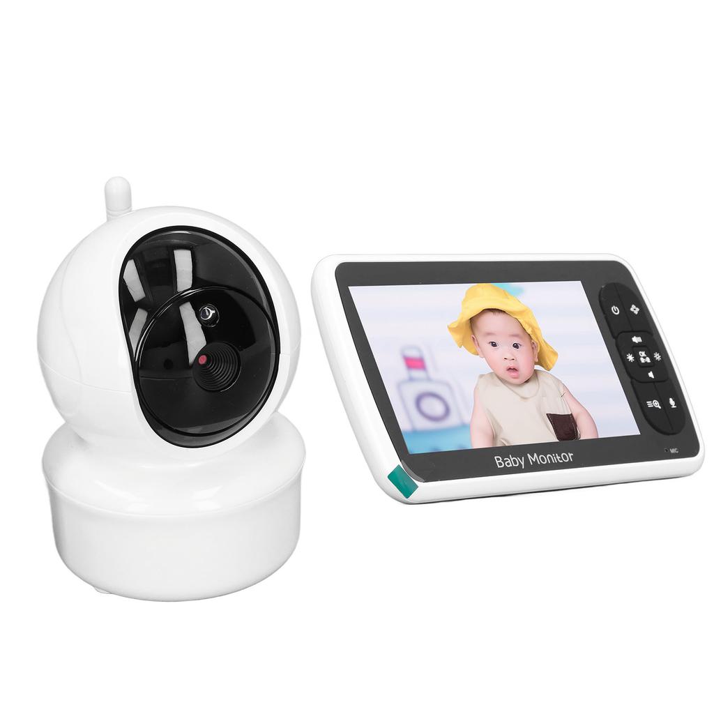 Радионяня с 5-дюймовым дисплеем, удаленным доступом, поворотом, наклоном и зумом, ночным видением, двухсторонним аудиомонитором