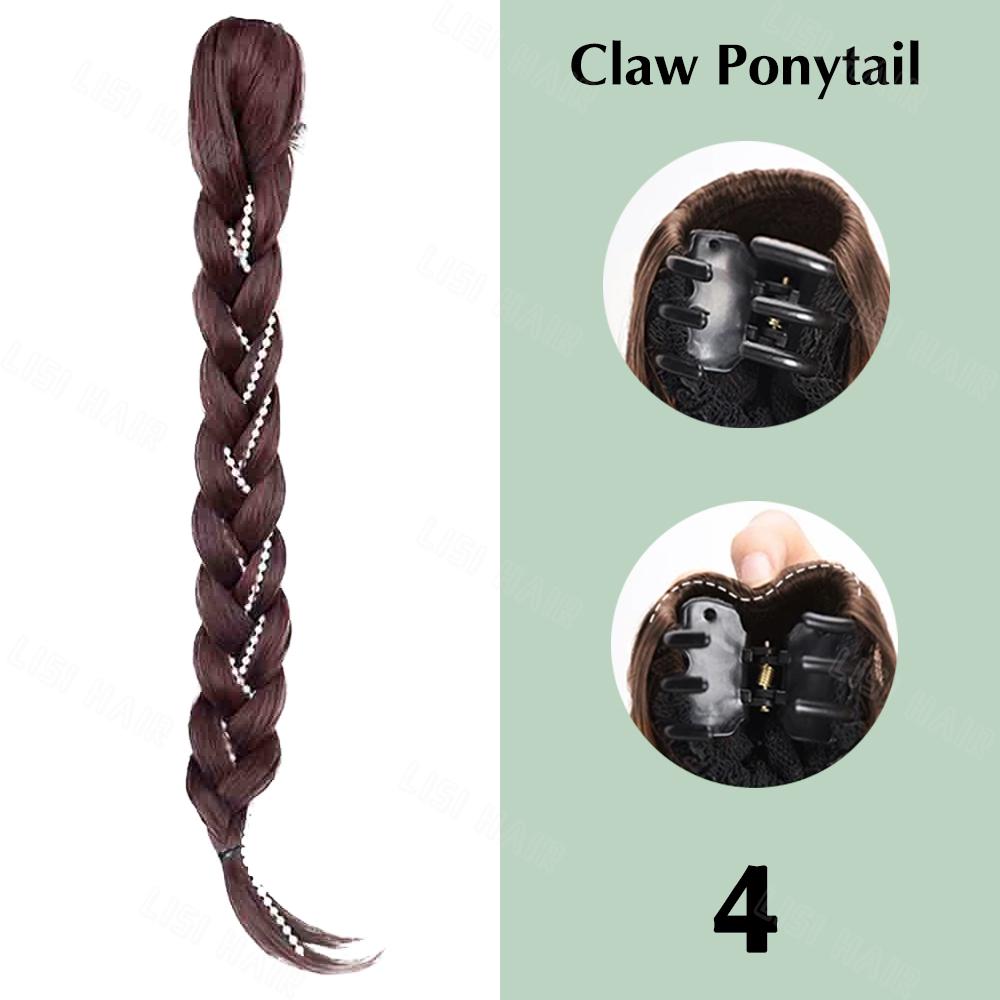 MERISIHAIR Синтетический длинный прямой гибкий плетеный хвостик натуральный черный для женщин повседневный косплей