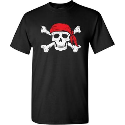 Пиратские футболки Костюм Череп и кости Хэллоуин Графические футболки для мужчин
