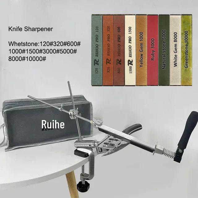 Ruihe Rehoo Металлический держатель для заточки ножей с фиксированным углом, вращающийся на 360°, RH006