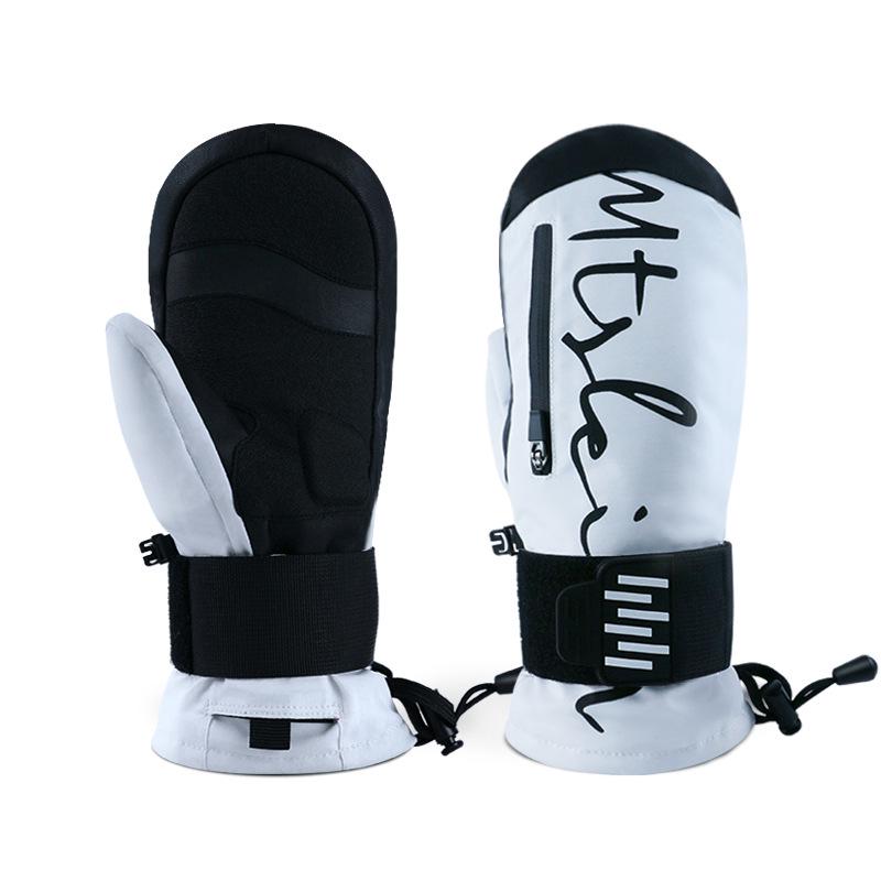 New 24/25 Ski Gloves: Built-in Wrist Guard, Thickened, Warm, Windproof, Waterproof, Wear-Resistant, Five-Finger Design