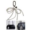 Elegant Beaded Pearls Bowknot Charm Pendant Fashion Key Holder Accessory for Trendy Women Ladies Stylish Outfits