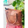 Women's Genuine Reliable Goat Leather Tote Shopping Handmade Bag