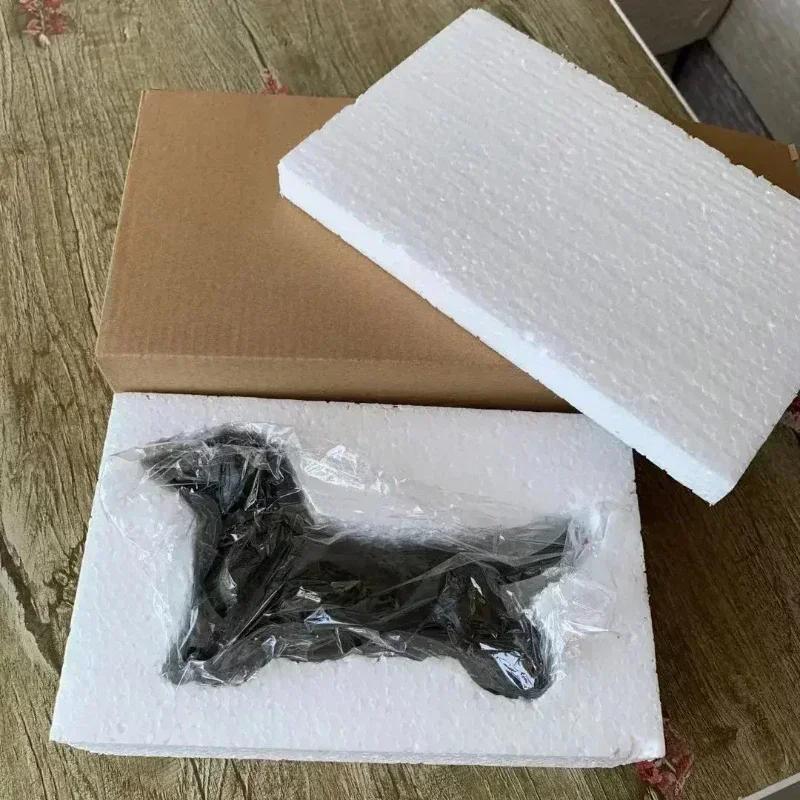 Изделия из смолы, стоящая длинная собака, такса, игрушки из смолы, фигурка животного, черное украшение, украшение для сада, скульптура