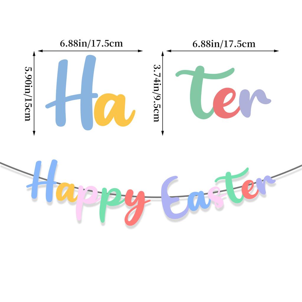 Easter Themed Party Decoration Happy Easter Letter Latte Rabbit Flag Balloon Set