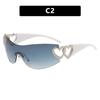 Love Heart One-Piece Sunglasses 2023 - Trendy Y2K European & American Style INS Celebrity Sunglasses