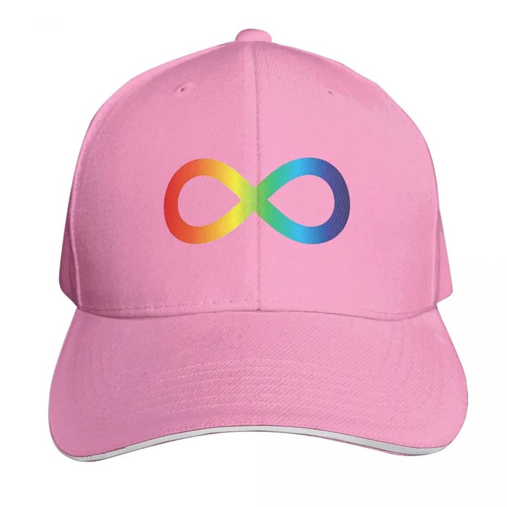 Rainbow Infinity Symbol Awareness Cap Fashion Casual Baseball Caps Adjustable Hat Summer Unisex Baseball Hats Polychromatic