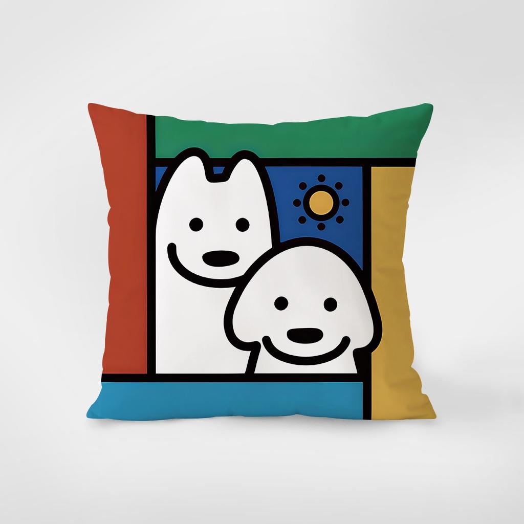Cartoon Cute Dog Pillowcase Interior Decoration Office Living Room Home Pillowcase