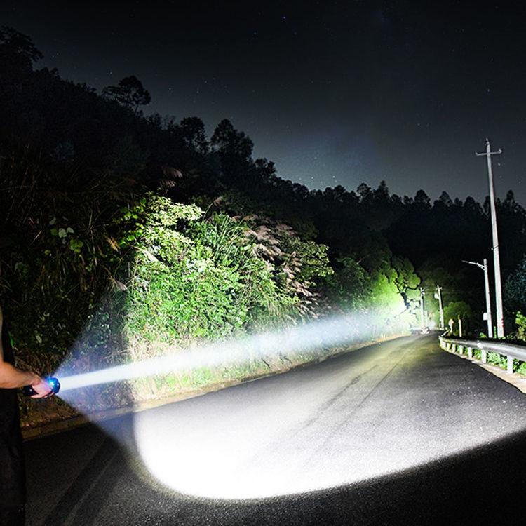 1000000 люмен, 500 Вт, новый мощный фонарик с фитилем, перезаряжаемая вспышка, дальний свет, 3000 м, поисковая лампа с боковым светом