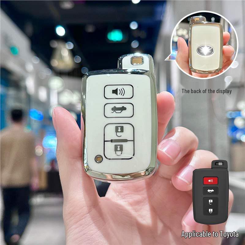 Silver Edge Key Case for Toyota Models: Corolla, RAV4, Camry, Vios, Highlander