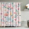 Bathroom Decor Personalized Shower Curtains for Families, Beautiful Floral Print In Pink Blue Colors – Modern Bathroom Accessori