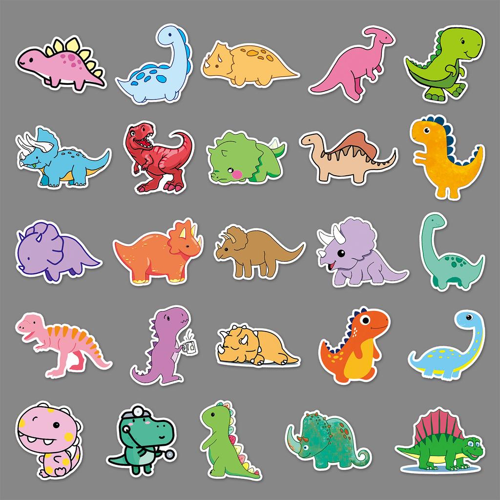 100 штук маленьких наклеек с граффити в виде динозавров, трансграничные наклейки с мультяшными животными, чехол для телефона «сделай сам», наклейки на чемодан, водонепроницаемые