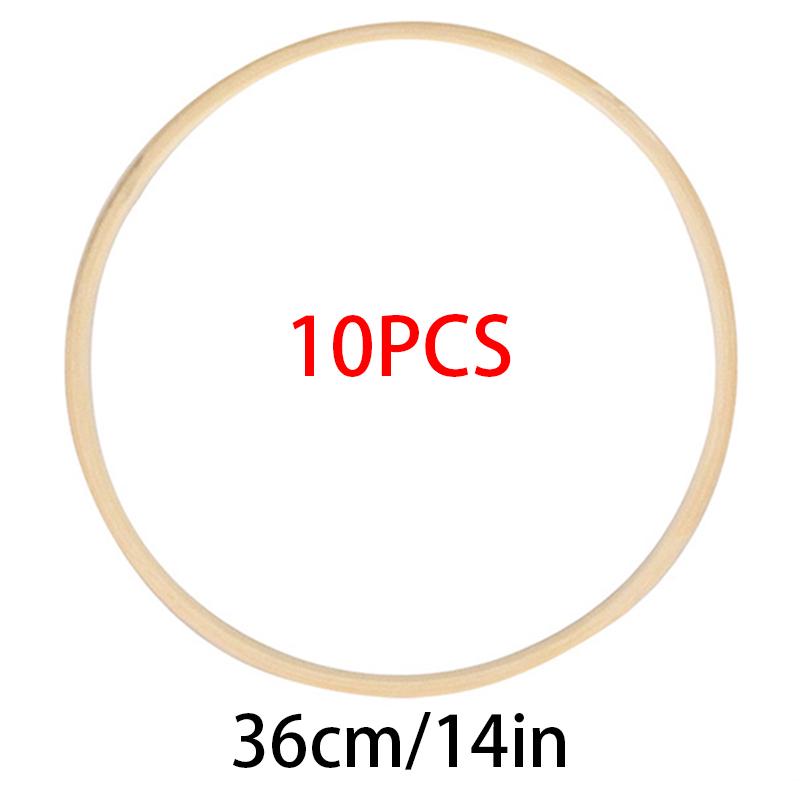 10pcs Wooden Ring Circle Round Bamboo Embroidery Hoop Frame DIY Wreath Catcher Wood Craft Wedding Decoration Home Garden Decor