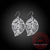 Новое поступление FineJewelry 100% настоящее серебро 925 пробы модные винтажные корейские длинные полые серьги-листья для женщин