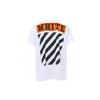 Striped Logo Print Crewneck T-Shirt Men Tops White OMAA002G20JER0100119