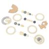 4pcs Stroller Pendant Toys Baby Play Gym Wooden Hanging Toys for Toddlers Infants Grey